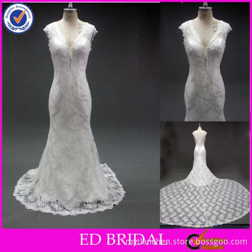 LN85 Real Sample Lace Mermaid Wedding Dresses With Detachable Train